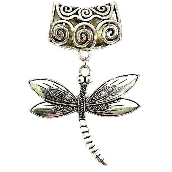 Scarf Pendant - Dragonfly - Slide Charm Accessory - Picture 1 of 2